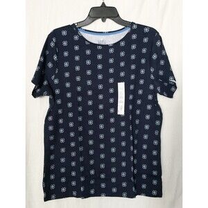 Croft & Barrow Women's Essential Crewneck Tee Size L, Navy Mini Tile